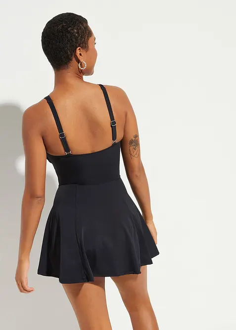 Badpakjurk met transparante mesh, medium corrigerend, bonprix