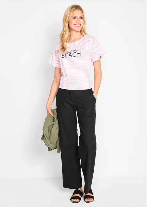 Geweven broek van linnen-katoenmix, bonprix