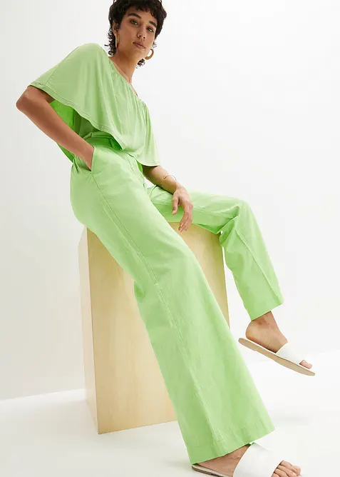 Geweven broek van linnen-katoenmix, bonprix