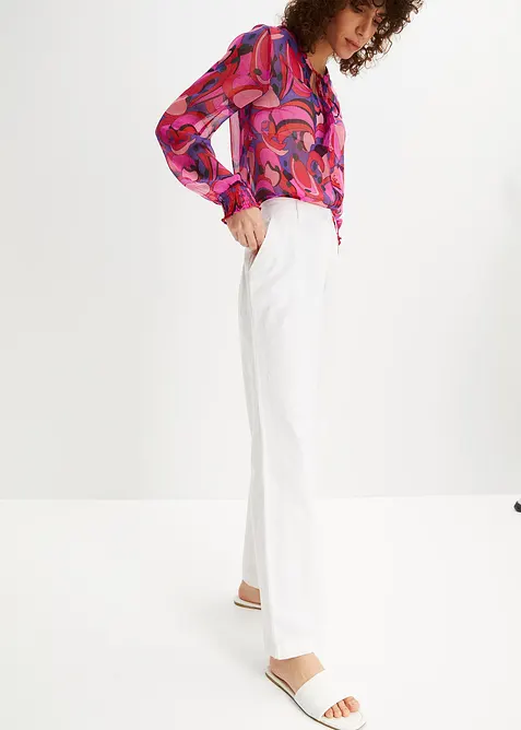 Geweven broek van linnen-katoenmix, bonprix