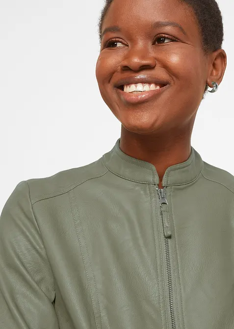 Imitatieleren jas van pure viscose, bonprix