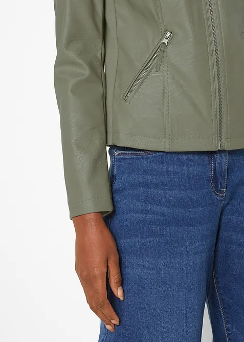 Imitatieleren jas van pure viscose, bonprix