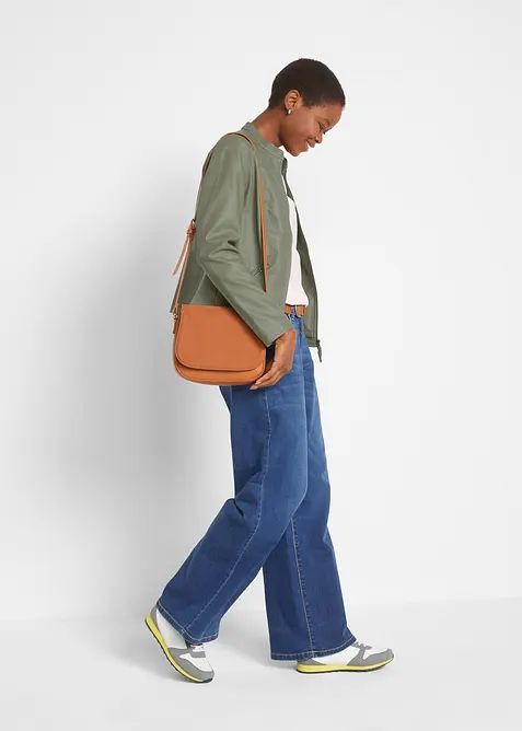 Imitatieleren jas van pure viscose, bonprix