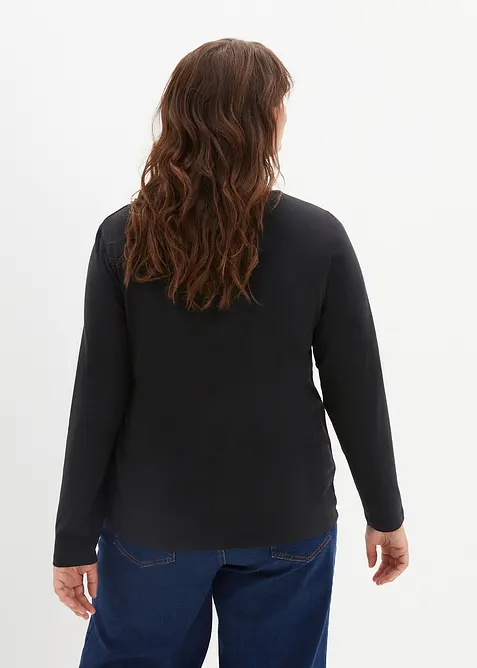 Longsleeve met V-hals (set van 2), bonprix
