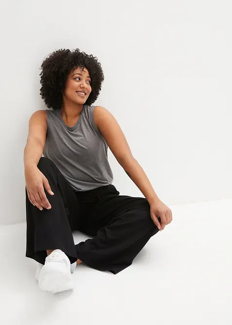 Wijde joggingbroek in een katoenmix, bonprix