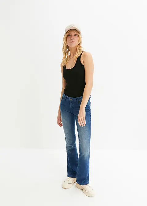 Geribde tanktop (set van 2), bonprix