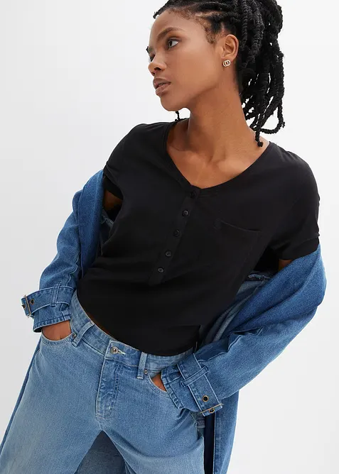 T-shirt van katoen-viscosemix, bonprix