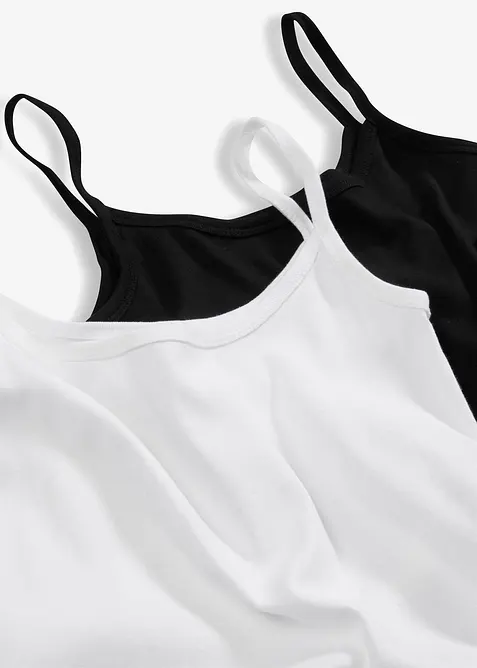 Spaghetti top van katoen (set van 2), bonprix