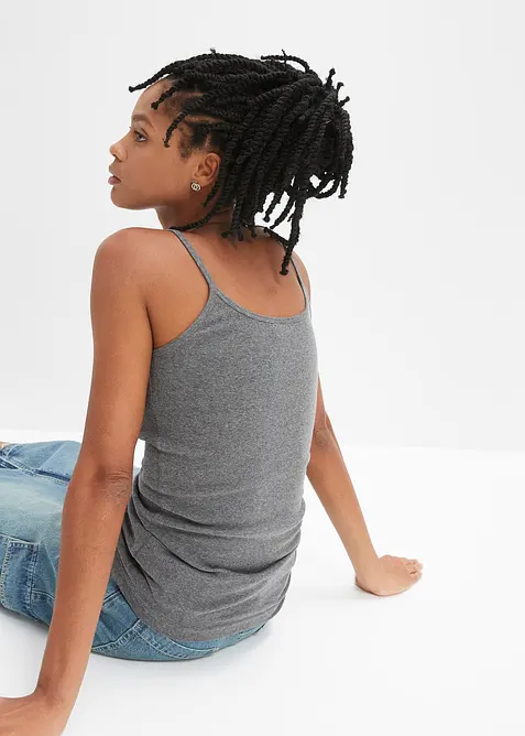 Spaghetti top van katoen (set van 2), bonprix