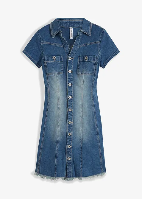 Spijkerjurk met knopen, bonprix