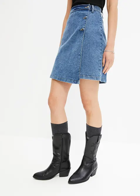 Spijkerrok in wikkellook, bonprix