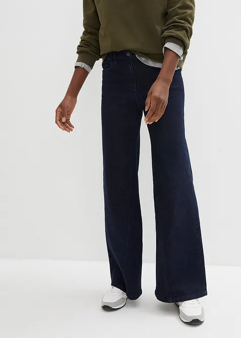 Wide leg jeans, high waist, met comfortband, bonprix