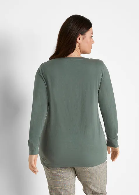 Longshirt met ronde hals, lange mouwen (set van 5), bonprix