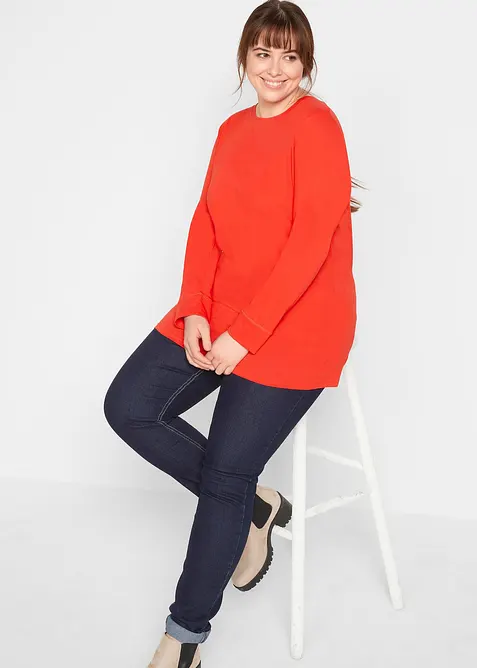 Longshirt met ronde hals, lange mouwen (set van 5), bonprix