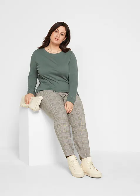 Longshirt met ronde hals, lange mouwen (set van 5), bonprix