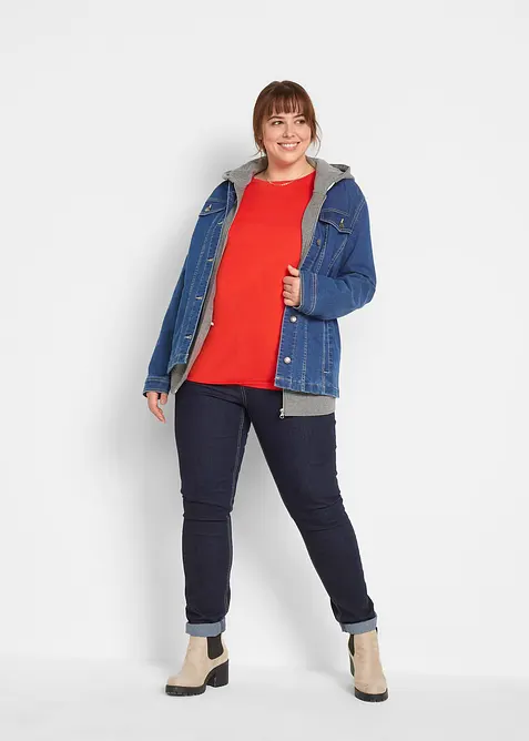 Longshirt met ronde hals, lange mouwen (set van 5), bonprix