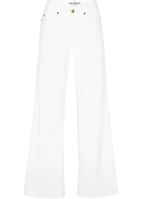 Wide leg stretch jeans mid waist, bonprix