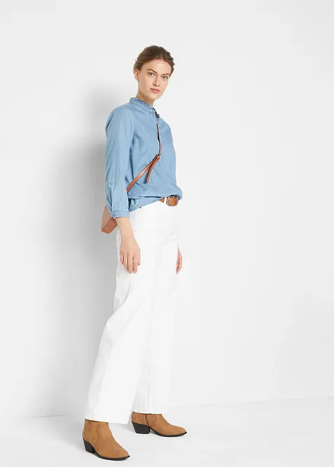 Wide leg stretch jeans mid waist, bonprix