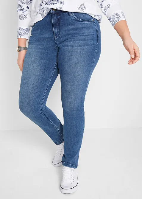 Corrigerende slim fit jeans, high waist, bonprix