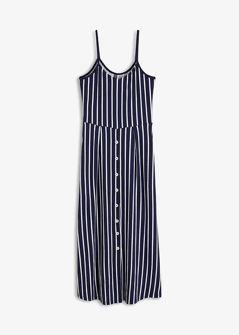 Gestreepte jersey zomerjurk met knopen, bonprix