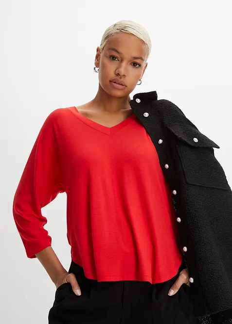 Shirt in een mix van viscose en elastan, bonprix