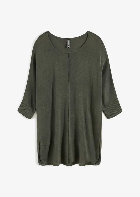 Fijnebreide trui met 3/4 mouwen, bonprix