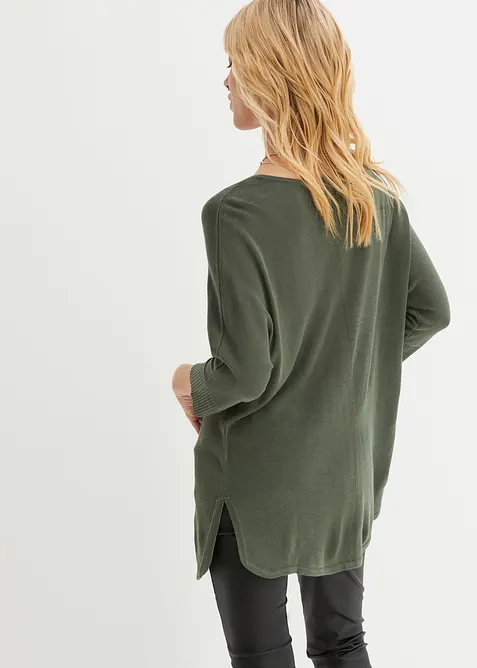 Fijnebreide trui met 3/4 mouwen, bonprix