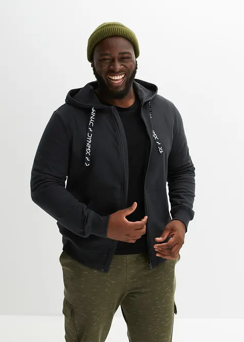 Sweatvest van biologisch katoen met capuchon, bonprix