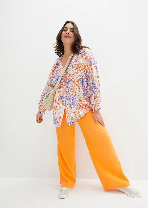 Palazzo broek met linnen, bonprix