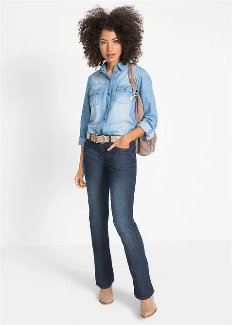 Bootcut stretch jeans, mid waist, bonprix