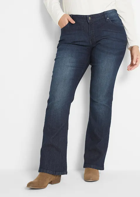 Bootcut stretch jeans, mid waist, bonprix