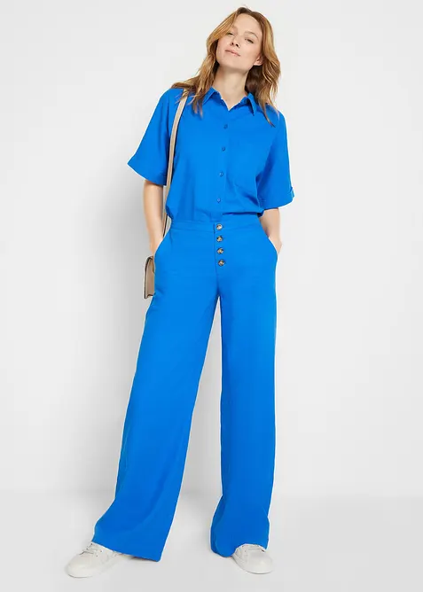 Palazzo broek met linnen, bonprix