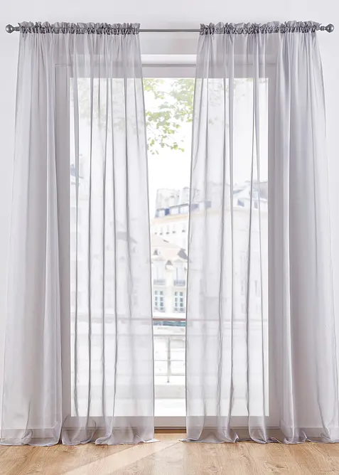 Transparante gordijnen (2 stuks) effen, bonprix