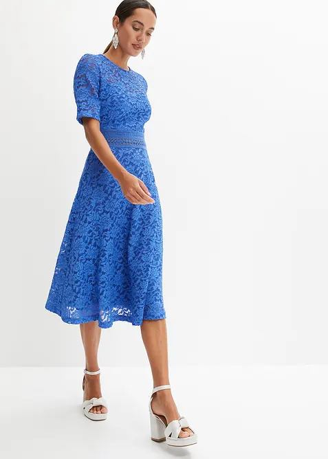 Midi jurk van kant met gehaakte inzet, bonprix