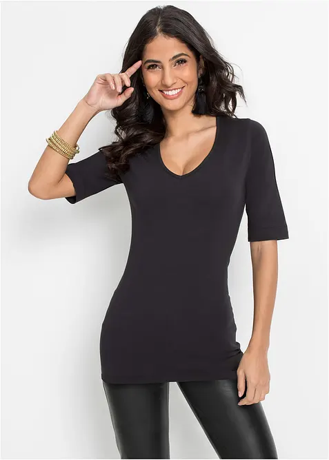 Nauwsluitend shirt, extra lang, bonprix