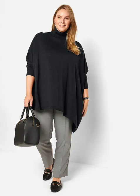 Oversized coltrui poncho met asymmetrische snit, bonprix