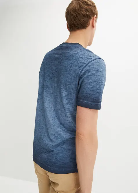 Henley shirt van biologisch katoen in washed out look, bonprix