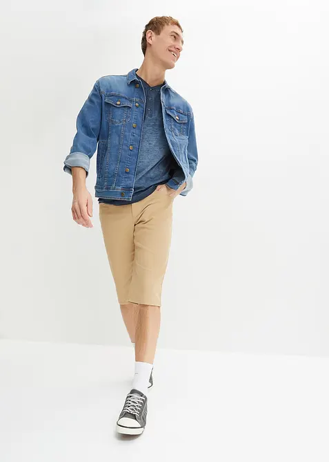 Henley shirt van biologisch katoen in washed out look, bonprix