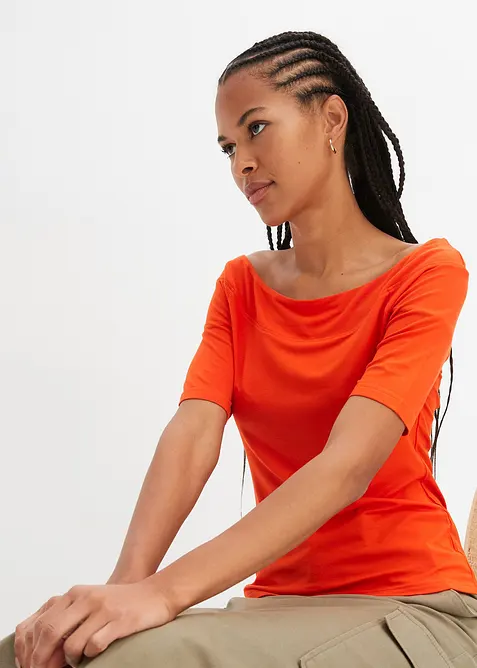 Carmen-shirt van een viscose mix, bonprix