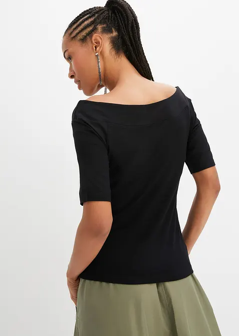 Carmen-shirt van een viscose mix, bonprix