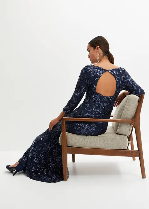 Paillettenjurk met lage rug, bonprix