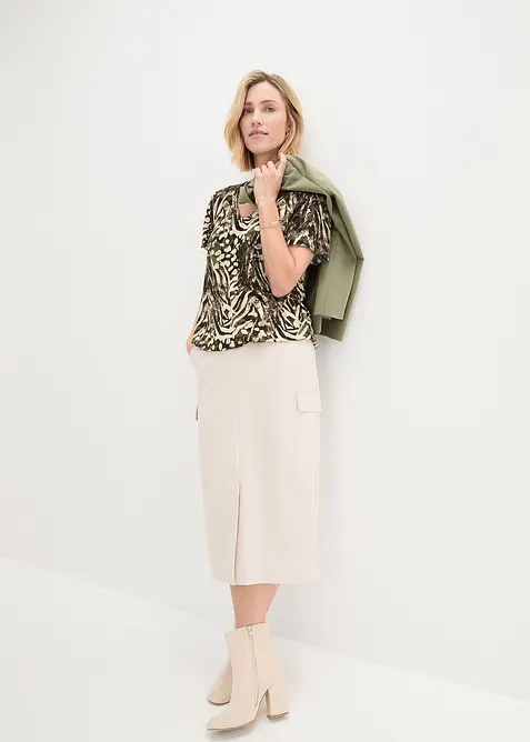 Shirt met breed elastiek, bonprix