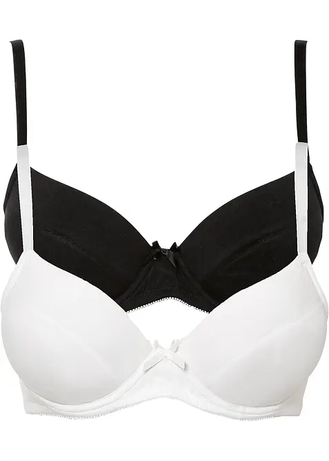 Push up bh met beugels en biologisch katoen (set van 2), bonprix