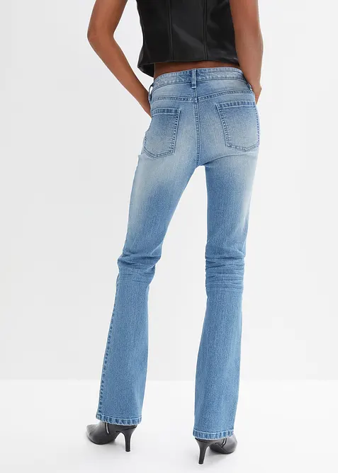 Flared jeans mid waist, stretch, bonprix
