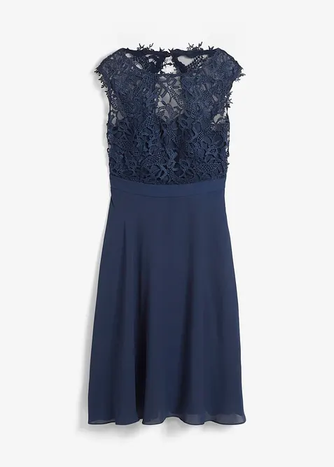 Mini jurk met kant, bonprix