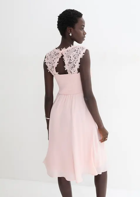 Mini jurk met kant, bonprix