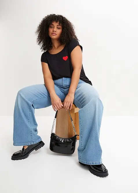 High-low shirt van een soepele viscosemix, bonprix