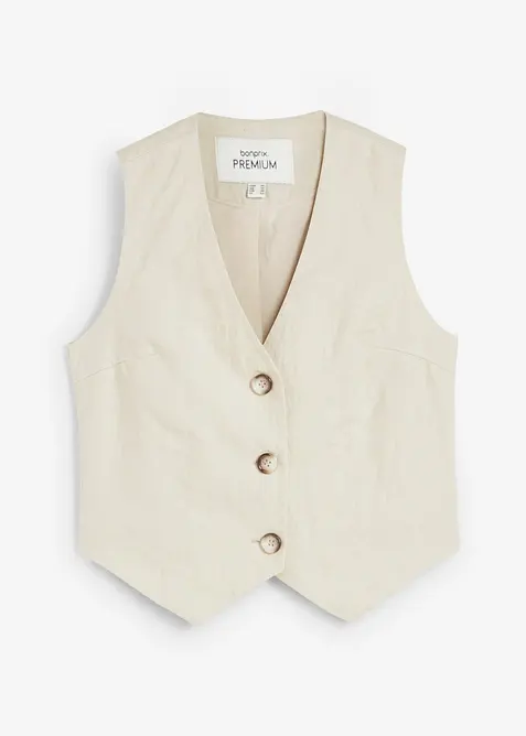 Linnen gilet, bonprix