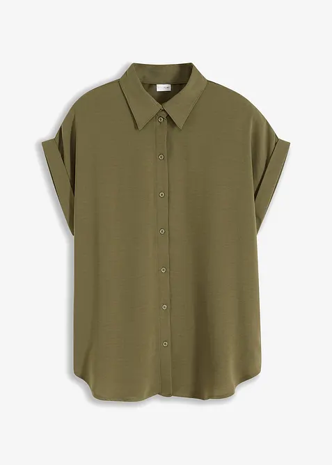 Blouse met korte mouw van gerecycled polyester, bonprix