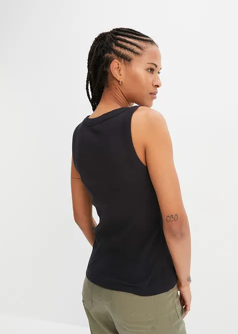 Geribde top met racerback van biologisch katoen, bonprix